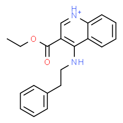 ChemSpider 2D Image | 3-(Ethoxycarbonyl)-4-[(2-phenylethyl)amino]quinolinium | C20H21N2O2