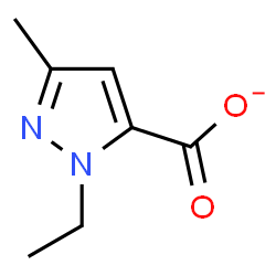 ChemSpider 2D Image | 1-Ethyl-3-methyl-1H-pyrazole-5-carboxylate | C7H9N2O2