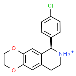 ChemSpider 2D Image | (6R)-6-(4-Chlorophenyl)-2,3,6,7,8,9-hexahydro[1,4]dioxino[2,3-g]isoquinolin-7-ium | C17H17ClNO2
