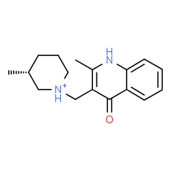 ChemSpider 2D Image | (3R)-3-Methyl-1-[(2-methyl-4-oxo-1,4-dihydro-3-quinolinyl)methyl]piperidinium | C17H23N2O