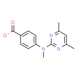 ChemSpider 2D Image | 4-[(4,6-Dimethyl-2-pyrimidinyl)(methyl)amino]benzoate | C14H14N3O2