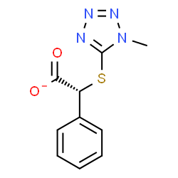 ChemSpider 2D Image | (2R)-[(1-Methyl-1H-tetrazol-5-yl)sulfanyl](phenyl)acetate | C10H9N4O2S
