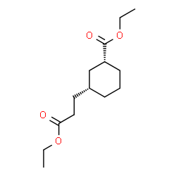 ChemSpider 2D Image | Ethyl (1R,3R)-3-(3-ethoxy-3-oxopropyl)cyclohexanecarboxylate | C14H24O4