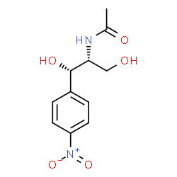 ChemSpider 2D Image | N-[(1S,2R)-1,3-Dihydroxy-1-(4-nitrophenyl)-2-propanyl]acetamide | C11H14N2O5