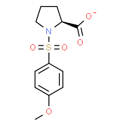 ChemSpider 2D Image | (2S)-1-[(4-Methoxyphenyl)sulfonyl]-2-pyrrolidinecarboxylate | C12H14NO5S