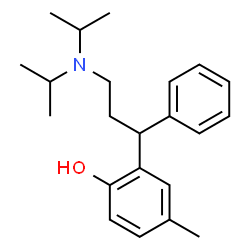 ChemSpider 2D Image | 2-[3-(Diisopropylamino)-1-phenylpropyl]-4-methylphenol | C22H31NO