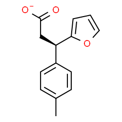 ChemSpider 2D Image | (3R)-3-(2-Furyl)-3-(4-methylphenyl)propanoate | C14H13O3