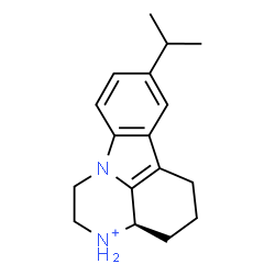 ChemSpider 2D Image | (3aR)-8-Isopropyl-2,3,3a,4,5,6-hexahydro-1H-pyrazino[3,2,1-jk]carbazol-3-ium | C17H23N2