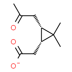 ChemSpider 2D Image | [(1R,3S)-2,2-Dimethyl-3-(2-oxopropyl)cyclopropyl]acetate | C10H15O3