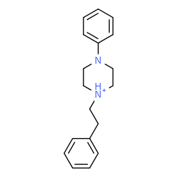 ChemSpider 2D Image | 4-Phenyl-1-(2-phenylethyl)piperazin-1-ium | C18H23N2
