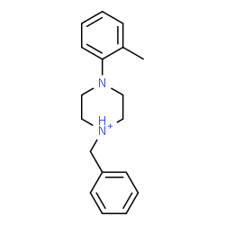 ChemSpider 2D Image | 1-Benzyl-4-(2-methylphenyl)piperazin-1-ium | C18H23N2