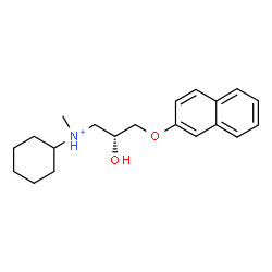 ChemSpider 2D Image | N-[(2R)-2-Hydroxy-3-(2-naphthyloxy)propyl]-N-methylcyclohexanaminium | C20H28NO2