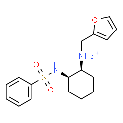 ChemSpider 2D Image | (1S,2R)-N-(2-Furylmethyl)-2-[(phenylsulfonyl)amino]cyclohexanaminium | C17H23N2O3S