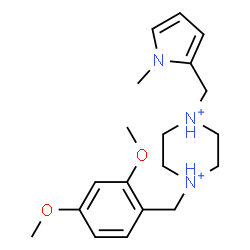 ChemSpider 2D Image | 1-(2,4-Dimethoxybenzyl)-4-[(1-methyl-1H-pyrrol-2-yl)methyl]piperazinediium | C19H29N3O2