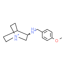 ChemSpider 2D Image | (3S)-3-[(4-Methoxybenzyl)ammonio]-1-azoniabicyclo[2.2.2]octane | C15H24N2O