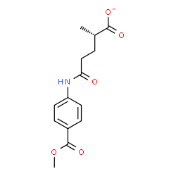 ChemSpider 2D Image | (2S)-5-{[4-(Methoxycarbonyl)phenyl]amino}-2-methyl-5-oxopentanoate | C14H16NO5