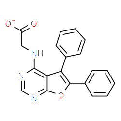 ChemSpider 2D Image | [(5,6-Diphenylfuro[2,3-d]pyrimidin-4-yl)amino]acetate | C20H14N3O3