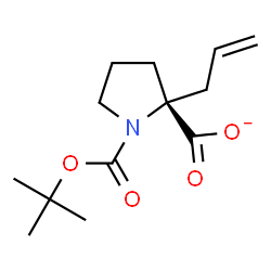 ChemSpider 2D Image | (2R)-2-Allyl-1-{[(2-methyl-2-propanyl)oxy]carbonyl}-2-pyrrolidinecarboxylate | C13H20NO4