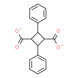 ChemSpider 2D Image | 2,4-Diphenyl-1,3-cyclobutanedicarboxylate | C18H14O4