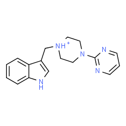 ChemSpider 2D Image | 1-(1H-Indol-3-ylmethyl)-4-(2-pyrimidinyl)piperazin-1-ium | C17H20N5