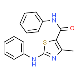 ChemSpider 2D Image | 2-Anilino-4-methyl-N-phenyl-1,3-thiazole-5-carboxamide | C17H15N3OS