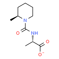 ChemSpider 2D Image | (2S)-2-({[(2S)-2-Methyl-1-piperidinyl]carbonyl}amino)propanoate | C10H17N2O3
