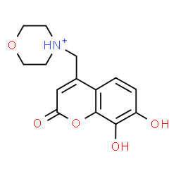 ChemSpider 2D Image | 4-[(7,8-Dihydroxy-2-oxo-2H-chromen-4-yl)methyl]morpholin-4-ium | C14H16NO5