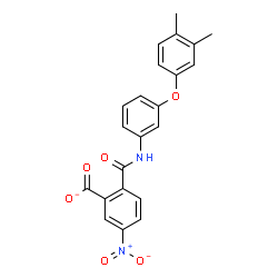 ChemSpider 2D Image | 2-{[3-(3,4-Dimethylphenoxy)phenyl]carbamoyl}-5-nitrobenzoate | C22H17N2O6