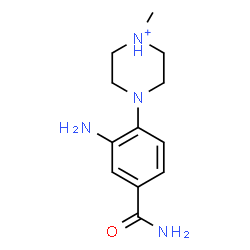 ChemSpider 2D Image | 4-(2-Amino-4-carbamoylphenyl)-1-methylpiperazin-1-ium | C12H19N4O