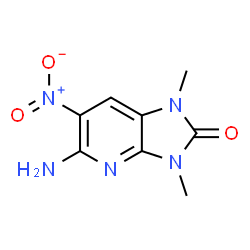 ChemSpider 2D Image | 5-Amino-1,3-dimethyl-6-nitro-1,3-dihydro-2H-imidazo[4,5-b]pyridin-2-one | C8H9N5O3