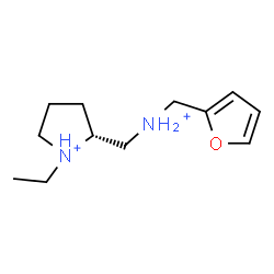 ChemSpider 2D Image | (2R)-1-Ethyl-2-{[(2-furylmethyl)ammonio]methyl}pyrrolidinium | C12H22N2O