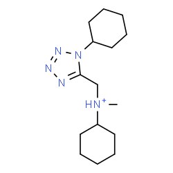 ChemSpider 2D Image | N-[(1-Cyclohexyl-1H-tetrazol-5-yl)methyl]-N-methylcyclohexanaminium | C15H28N5