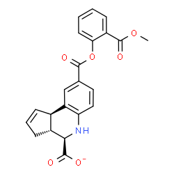 ChemSpider 2D Image | (3aR,4R,9bR)-8-{[2-(Methoxycarbonyl)phenoxy]carbonyl}-3a,4,5,9b-tetrahydro-3H-cyclopenta[c]quinoline-4-carboxylate | C22H18NO6
