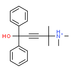 ChemSpider 2D Image | 5-Hydroxy-N,N,2-trimethyl-5,5-diphenyl-3-pentyn-2-aminium | C20H24NO