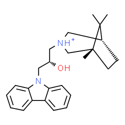 ChemSpider 2D Image | (1S,5S)-3-[(2R)-3-(9H-Carbazol-9-yl)-2-hydroxypropyl]-1,8,8-trimethyl-3-azoniabicyclo[3.2.1]octane | C25H33N2O