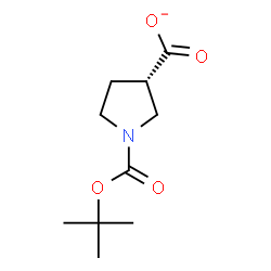 ChemSpider 2D Image | (3S)-1-{[(2-Methyl-2-propanyl)oxy]carbonyl}-3-pyrrolidinecarboxylate | C10H16NO4