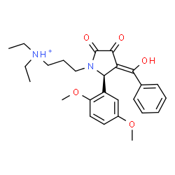 ChemSpider 2D Image | 3-{(2R,3Z)-2-(2,5-Dimethoxyphenyl)-3-[hydroxy(phenyl)methylene]-4,5-dioxo-1-pyrrolidinyl}-N,N-diethyl-1-propanaminium | C26H33N2O5