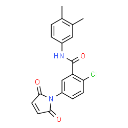 ChemSpider 2D Image | 2-Chloro-N-(3,4-dimethylphenyl)-5-(2,5-dioxo-2,5-dihydro-1H-pyrrol-1-yl)benzamide | C19H15ClN2O3