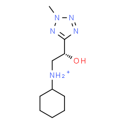 ChemSpider 2D Image | N-[(2R)-2-Hydroxy-2-(2-methyl-2H-tetrazol-5-yl)ethyl]cyclohexanaminium | C10H20N5O