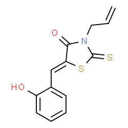 ChemSpider 2D Image | 3-Allyl-5-(2-hydroxy-benzylidene)-2-thioxo-thiazolidin-4-one | C13H11NO2S2