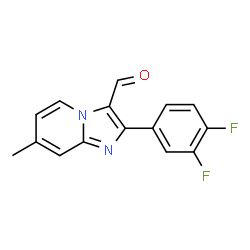 ChemSpider 2D Image | 2-(3,4-Difluorophenyl)-7-methylimidazo[1,2-a]pyridine-3-carbaldehyde | C15H10F2N2O