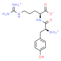 ChemSpider 2D Image | (2S)-2-{[(2S)-2-Ammonio-3-(4-hydroxyphenyl)propanoyl]amino}-5-{[ammonio(imino)methyl]amino}pentanoate | C15H24N5O4
