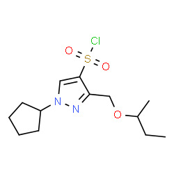 ChemSpider 2D Image | 3-(sec-Butoxymethyl)-1-cyclopentyl-1H-pyrazole-4-sulfonyl chloride | C13H21ClN2O3S