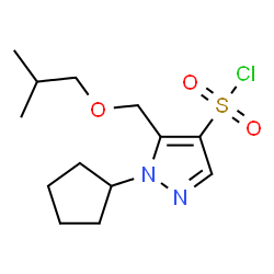 ChemSpider 2D Image | 1-Cyclopentyl-5-(isobutoxymethyl)-1H-pyrazole-4-sulfonyl chloride | C13H21ClN2O3S