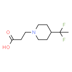 ChemSpider 2D Image | 3-[4-(1,1-Difluoroethyl)-1-piperidinyl]propanoic acid | C10H17F2NO2
