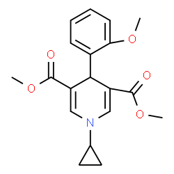 ChemSpider 2D Image | Dimethyl 1-cyclopropyl-4-(2-methoxyphenyl)-1,4-dihydro-3,5-pyridinedicarboxylate | C19H21NO5