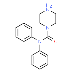 ChemSpider 2D Image | 4-(Diphenylcarbamoyl)piperazin-1-ium | C17H20N3O