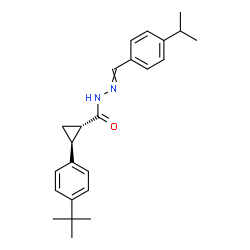 ChemSpider 2D Image | (1S,2S)-N'-(4-Isopropylbenzylidene)-2-[4-(2-methyl-2-propanyl)phenyl]cyclopropanecarbohydrazide | C24H30N2O