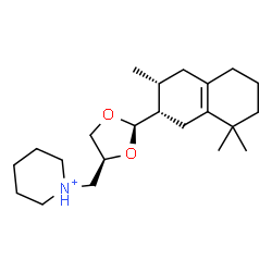 ChemSpider 2D Image | 1-({(2R,4S)-2-[(2S,3R)-3,8,8-Trimethyl-1,2,3,4,5,6,7,8-octahydro-2-naphthalenyl]-1,3-dioxolan-4-yl}methyl)piperidinium | C22H38NO2