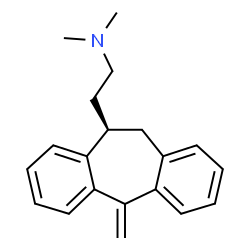 ChemSpider 2D Image | N,N-Dimethyl-2-[(10R)-5-methylene-10,11-dihydro-5H-dibenzo[a,d][7]annulen-10-yl]ethanamine | C20H23N